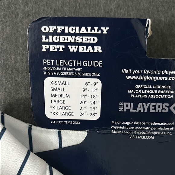 MLB Dog Jersey - White and Blue - Picture 2 of 4